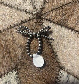 Sunwest Silver Bow Navajo Pearl Stretch Ring