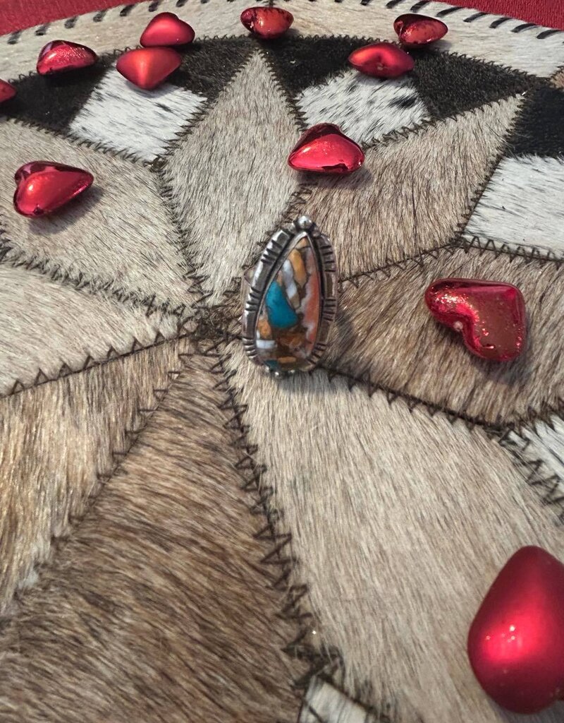 Indian Touch of Gallup Spiny Turquoise Adjustable Ring