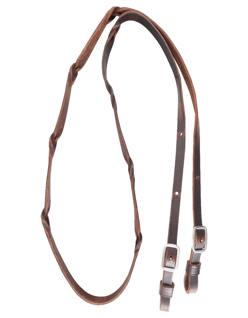 MARTIN Barrel Reins 5/8" 2 plat Braid Choc Harness