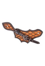 MARTIN Quilted Tooling Patch Spur Straps Turq Dots