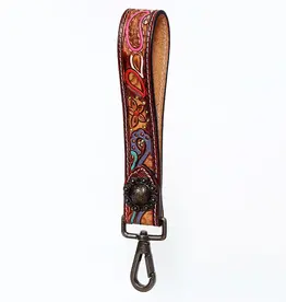 American Darling Leather Wristlet Strap Paisley