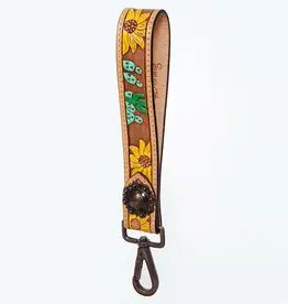 American Darling Leather Wristlet Strap Sunflower/Cactus