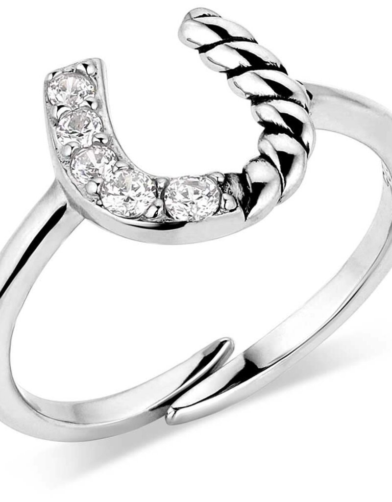 Montana Silversmiths Roping Luck Crystal Ring (adjustable)