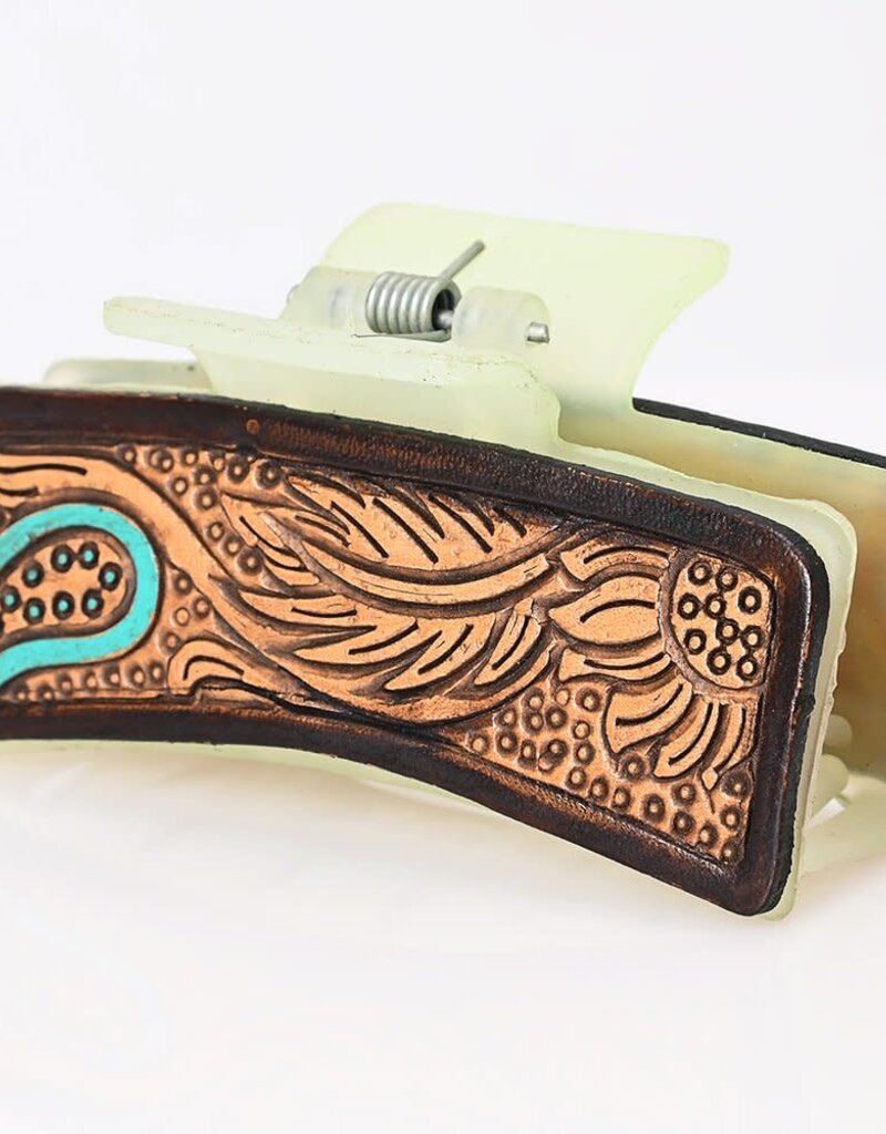 American Darling Hand Tooled Hair Clip