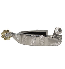 Partrade Spur Rubber Inlayed Ss Brushed Roper Medium