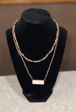 Emma Layered White Turquoise Bar with Navajo Beads Necklace