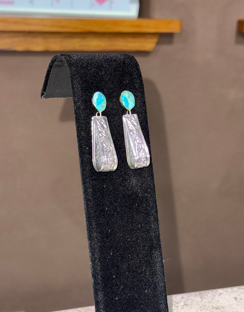 Boho Sol Stamped Folded Teardrop Earring