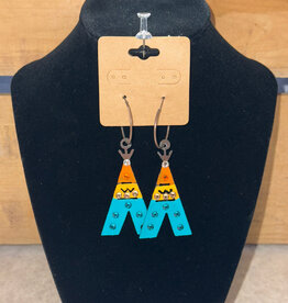 Accessories To Go OR/YE/TQ Tee Pee Earrings