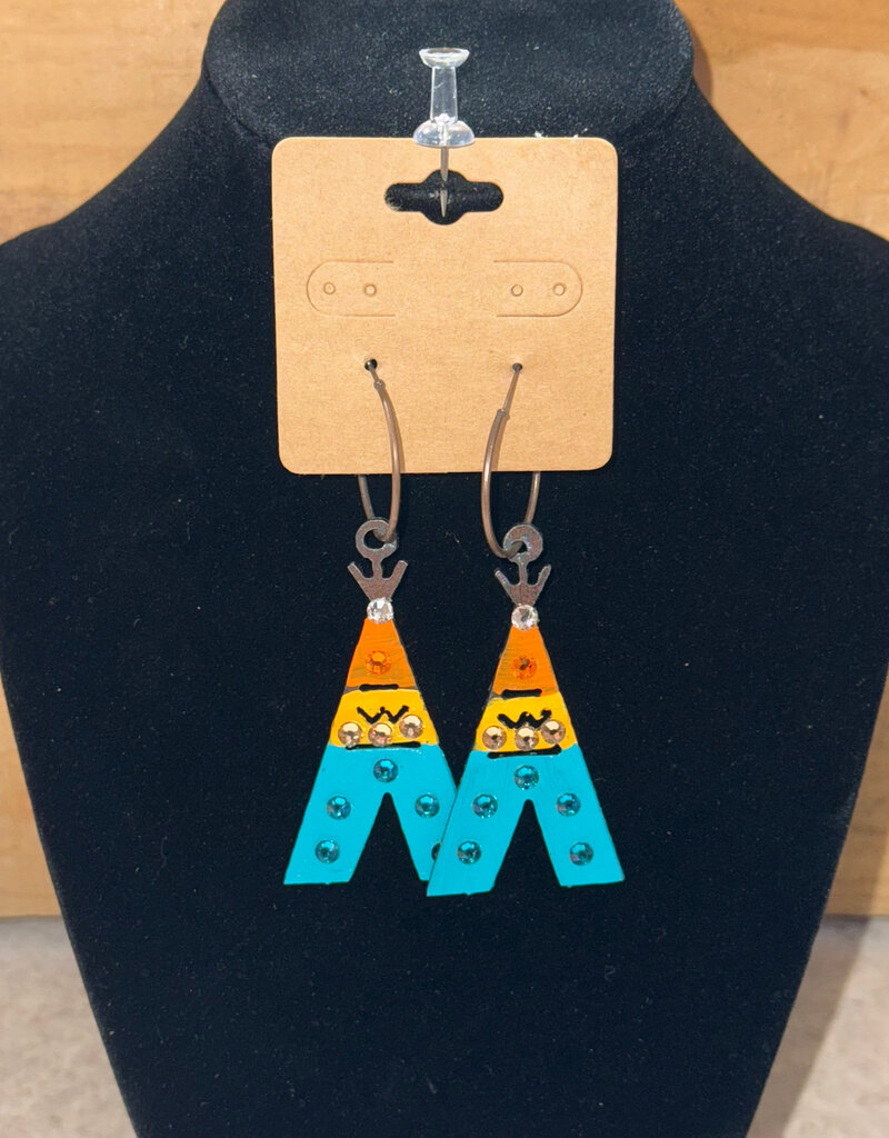 Accessories To Go OR/YE/TQ Tee Pee Earrings