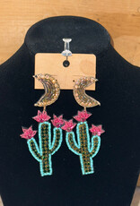 Accessories To Go Cactus and Moon Beaded Earrings