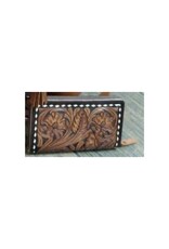 Rafter T Ranch Company Large Wallet Tooled Leather w/Buckstitch