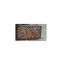 Rafter T Ranch Company Large Wallet Tooled Leather w/Buckstitch