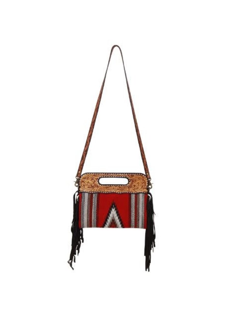 Rafter T Ranch Company Clutch/Crossbody Bag w/ Brown Suede Fringes
