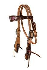 Professional's Choice Pony Browband Headstall Pink Flower
