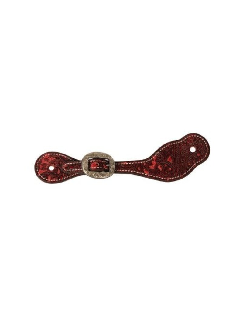 Professional's Choice Pomegranate Paisley Spur Strap Womens