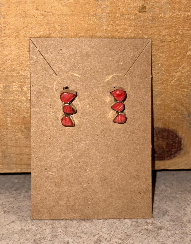 Boho Sol Coral Pink Jasper Triple Teardrop Mini Crawler