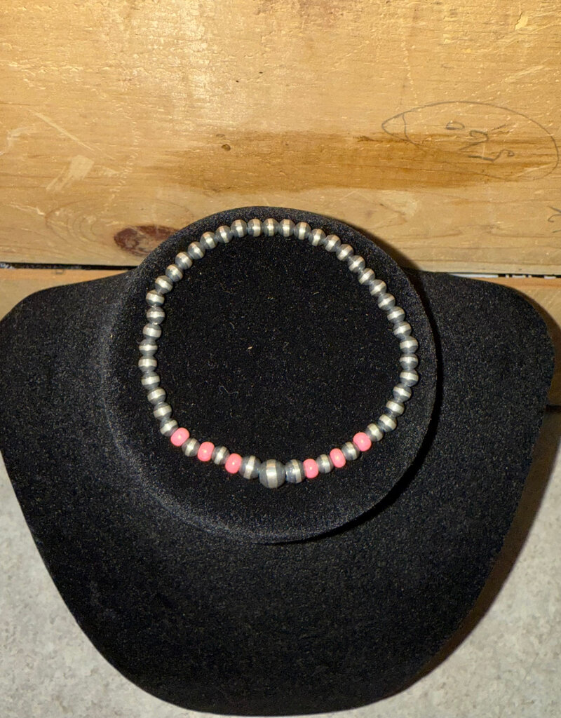 Boho Sol Mixed Pink/Pearl Stretchy Bracelet