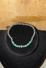Boho Sol Mixed Turquoise/Pearl Stretchy Bracelet