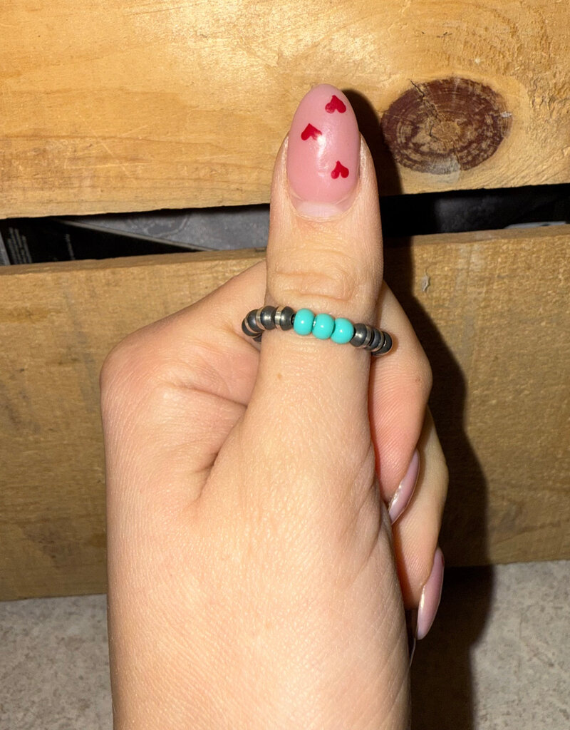 Boho Sol Triple Turquoise Stretchy Ring