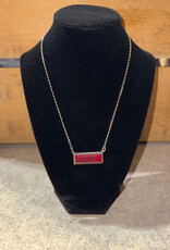 Boho Sol Red Jasper Bar Necklace