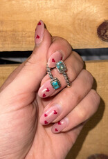 Boho Sol Turquoise Rectangle Cable Adj Ring