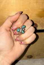 Boho Sol Turquoise Triple Teardrop Adj Ring