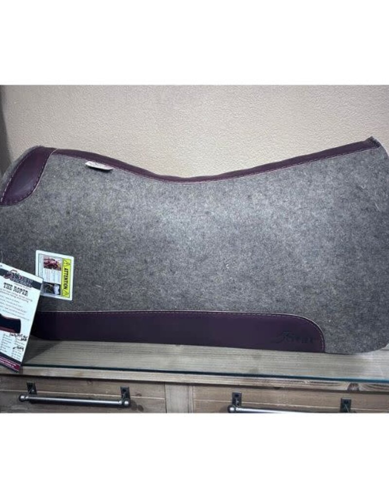 5 Star Equine Products 1" No Gullet Hole Grey Felt Roper Pad 32"x30"