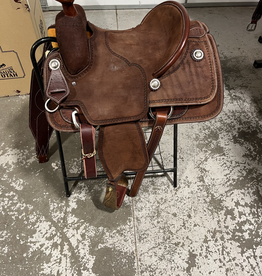 Burns Saddlery 14" WW Chocolate RO Rope Saddle Celtic Border Double Lined/stitched