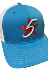 5 Star Equine Products 5 Star Cap Split Cyan/White w/logo