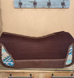 5 Star Equine Products Flex Fit 1"  Dk Chocolate w/Grey/Turq Wool Inlay 30"X 30"