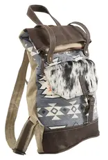 American Darling Backpack  Upcycled Canvas Hair on Leather