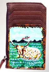 American Darling Steer Card-Holder Hand Tooled Genuine Leather