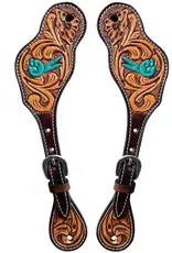 American Darling Turq Peace Leather Spur Strap
