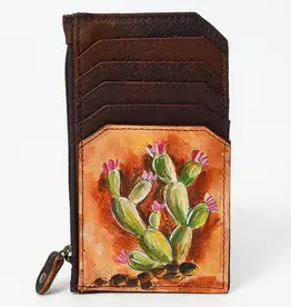 American Darling Cactus Card-Holder Hand Tooled Genuine Leather