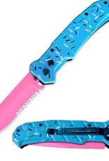 MTech USA 4.5" Pink Blade Knife - Blue Sprinkles
