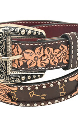 Rafter T Ranch Company Belt Floral w/Tan Arrows