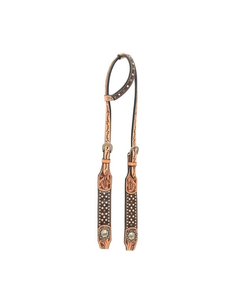 Rafter T Ranch Company One Ear Headstall w/Brown Gator Print
