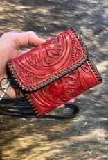 Rafter T Ranch Company Credit Card/Coin Purse w/Floral Carving