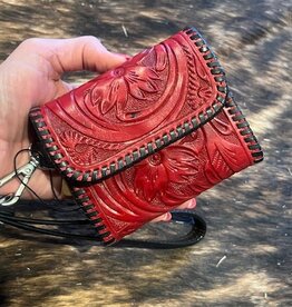 Rafter T Ranch Company Credit Card/Coin Purse w/Floral Carving