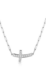 Montana Silversmiths Lean on Me Crystal Cross Necklace