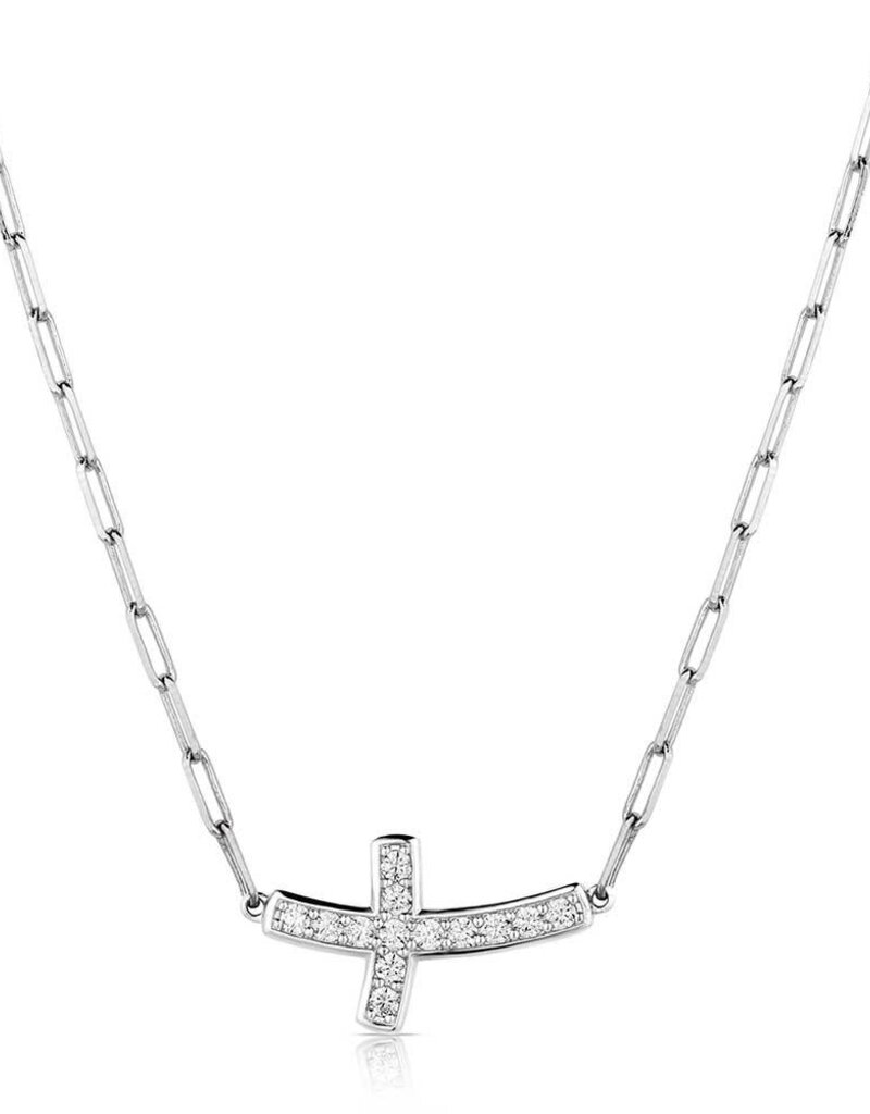 Montana Silversmiths Lean on Me Crystal Cross Necklace