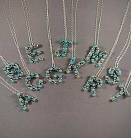 Boho Sol Genuine Turquoise Initial Necklaces