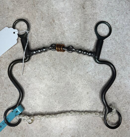 Dutton Bits Standard 3-pc 1 1/2" center piece w loose copper rollers & ball bar pieces long cavalry shank