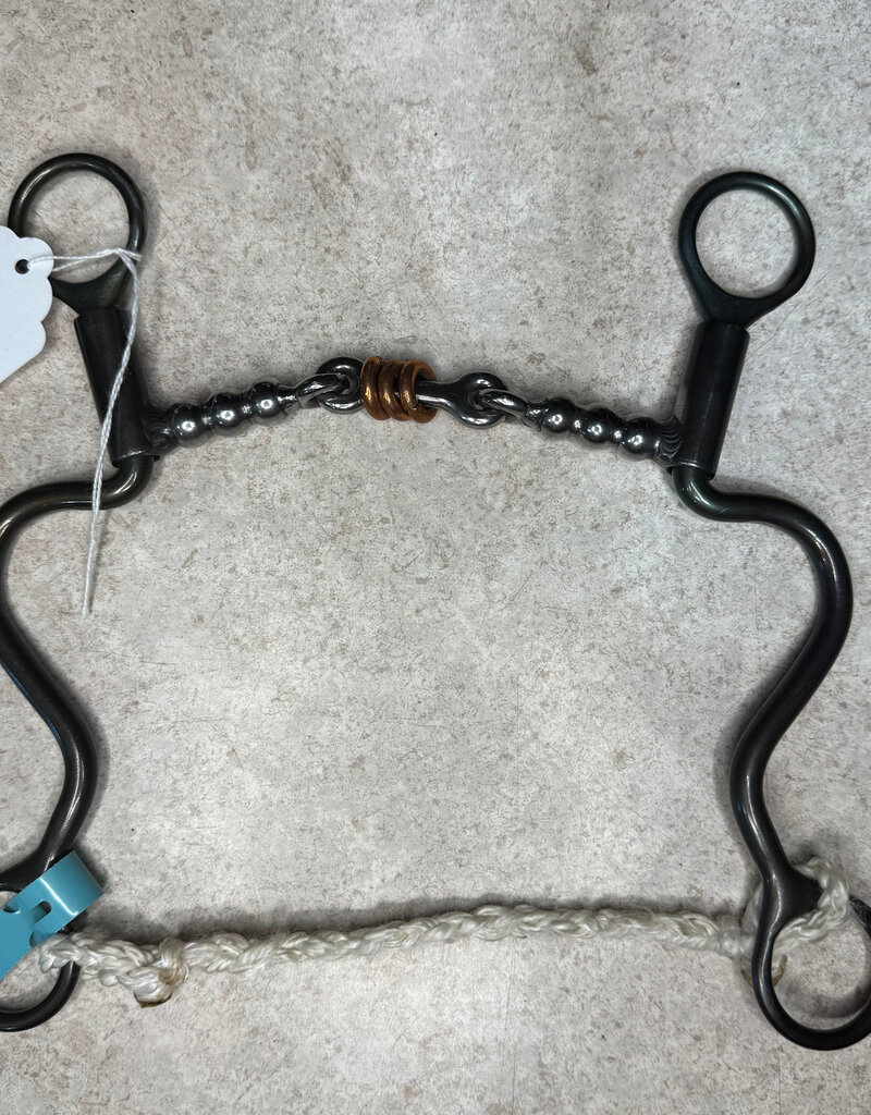 Dutton Bits Standard 3-pc 1 1/2" center piece w loose copper rollers & ball bar pieces long cavalry shank