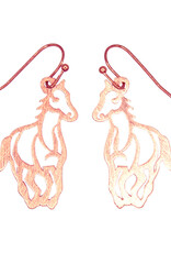 Western Express Running Horse Copper Earrings