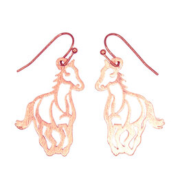 Western Express Running Horse Copper Earrings