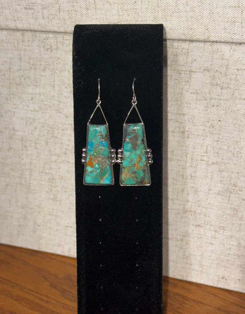 Boho Sol Turq Trapezoid Slab Earring
