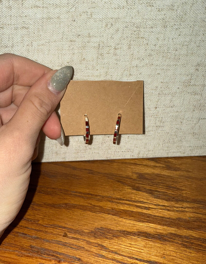 Boho Sol Jasper Mini Inlay Hoop Earrings