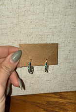 Boho Sol Turq Mini Inlay Hoop Earrings