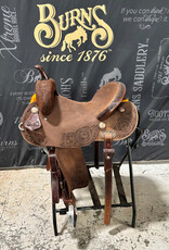 Burns Saddlery 1530HD Choc RO Barrel Saddle D Daisy Floral Corner